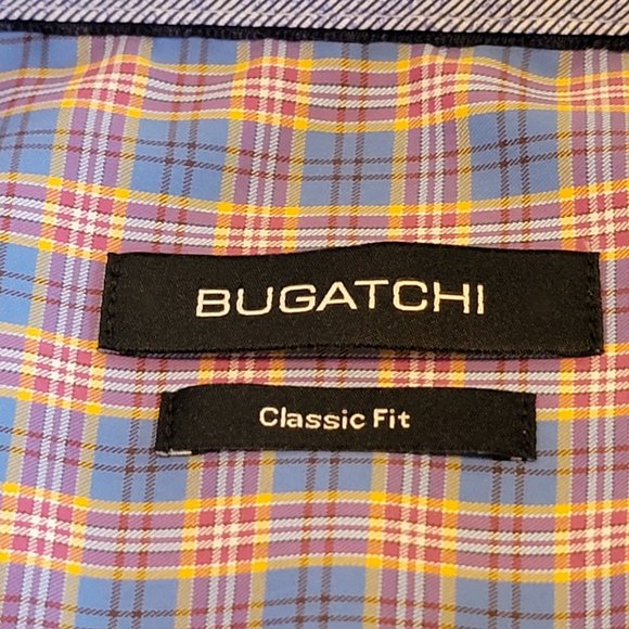 BUGATCHI Classic Fit Men's Long Sleeve Plaid Button Down Multi Color Size Large - Picture 6 of 13
